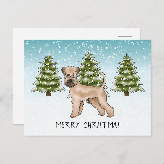 柔らかいコートされたホエテリア雪の冬の森 ポストカード (正面/裏面)