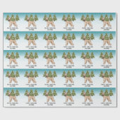 柔らかいコートされたホエテリア雪の冬の森 ラッピングペーパー (フラット)