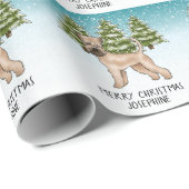 柔らかいコートされたホエテリア雪の冬の森 ラッピングペーパー (ロールコーナー)