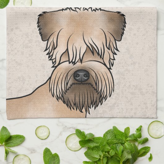 柔らかいコートのホエテリアかわいい犬の頭ベージュ キッチンタオル (折り畳み)