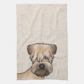 柔らかいコートのホエテリアかわいい犬の頭ベージュ キッチンタオル (縦)