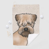 柔らかいコートのホエテリアかわいい犬の頭ベージュ ゴルフタオル (インサイチュ)