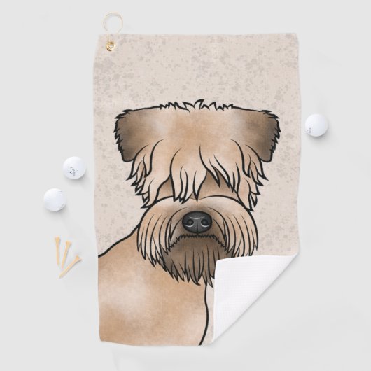 柔らかいコートのホエテリアかわいい犬の頭ベージュ ゴルフタオル (インサイチュ)