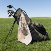 柔らかいコートのホエテリアかわいい犬の頭ベージュ ゴルフタオル (グリーン)