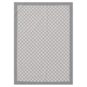 柔らかいサンゴとグレーのチェックされたダイニングテーブルクロス テーブルクロス (正面)