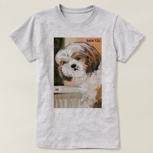 "柔らかいシーズー（犬） Tzu " Tシャツ (デザイン正面)