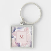 柔らかいセレニティウォーターカラーカスタムモノグラムを残す キーホルダー (正面)