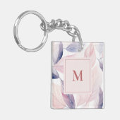 柔らかいセレニティウォーターカラーカスタムモノグラムを残す キーホルダー (正面左)