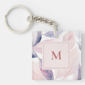 柔らかいセレニティウォーターカラーカスタムモノグラムを残す キーホルダー (正面)