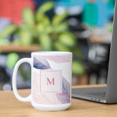 柔らかいセレニティウォーターカラーカスタムモノグラムを残す コーヒーマグカップ