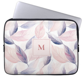 柔らかいセレニティウォーターカラーカスタムモノグラムを残す ラップトップスリーブ