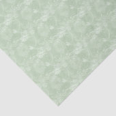 柔らかいセージグリーンの花柄のティッシュペーパー 薄葉紙 (詳細)