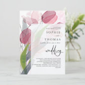 柔らかいチューリップエレガントな結婚式 招待状 (スタンド正面)
