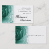 柔らかいティール(緑がかった色)のばら色の名刺のテンプレート 名刺 (正面/裏面)