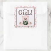 柔らかいテディベアガールスクエアステッカー スクエアシール (バッグ)