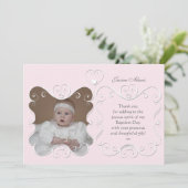 柔らかいハートの写真はピンク感謝していしています サンキューカード (スタンド正面)