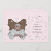 柔らかいハートの写真はピンク感謝していしています サンキューカード (正面/裏面)