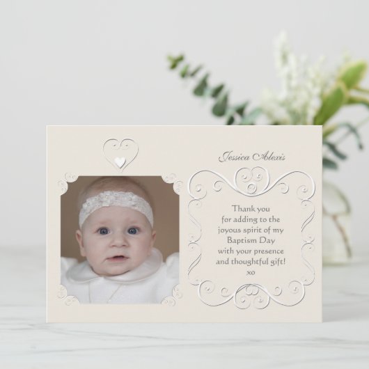 柔らかいハートの写真は感謝していしています サンキューカード (スタンド正面)