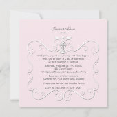 柔らかいハートピンク宗教招待状 招待状 (正面)