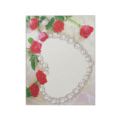 柔らかいバラとハート結婚のフローラ愛 ノートパッド (回転)