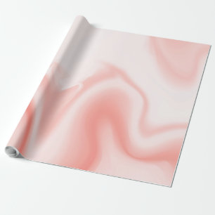 柔らかいバラ-金ゴールド大理石の渦巻き ラッピングペーパー