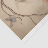 柔らかいパステルの桃の花の切り離しロビン 薄葉紙 (詳細)