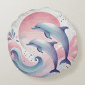 柔らかいパステルイルカ ラウンドクッション (裏面)
