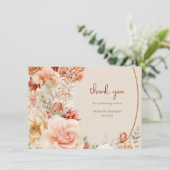 柔らかいパステルカラフル花束秋の花 サンキューカード (スタンド正面)