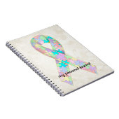 柔らかいパステルカラーの自閉症のリボンの認識度のデザイン ノートブック (右側)