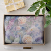 柔らかいパステル色の水色の花 薄葉紙 (ギフト)