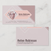 柔らかいパステル調ピンクの写実的なダイヤモンドの写真カード 名刺 (正面/裏面)