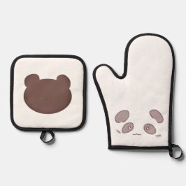柔らかいパンダイラスト 鍋つかみ&鍋敷きセット