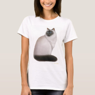 柔らかいヒマラヤ猫のベビードールのワイシャツ Tシャツ