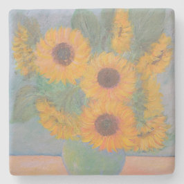 柔らかいヒマワリ ストーンコースター