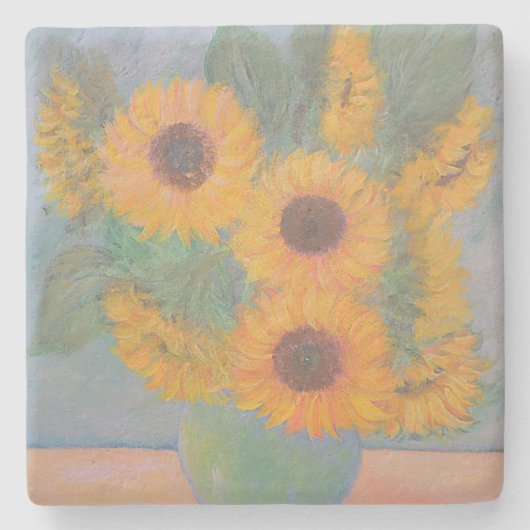 柔らかいヒマワリ ストーンコースター (正面)