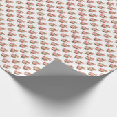 柔らかいピンクとグレーのフローラ結婚の ラッピングペーパー (角)