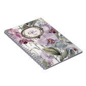 柔らかいピンクとラベンダーランとヴィンテージフレーム ノートブック (右側)