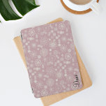 柔らかいピンクと水色の花模様 iPad AIR カバー<br><div class="desc">ピンクお気に入りの色の色合いで、水色の花が並びかわいらしに覆われている。パーソナライズのそのtouchの名前を追加。</div>