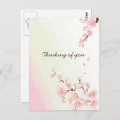 柔らかいピンクと白いさくらんぼの花 ポストカード (正面/裏面)