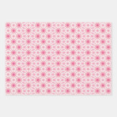 柔らかいピンクと白のタイルパターン ラッピングペーパーシート (正面3)