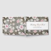 柔らかいピンクと白のフローラヴィンテージシャビー結婚ズ ゲストブック (全面)