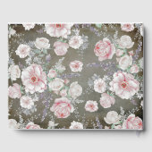 柔らかいピンクと白のフローラヴィンテージシャビー結婚ズ ゲストブック (裏面)