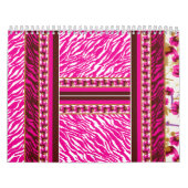 柔らかいピンクと白の花のモチーフが優雅にプリス カレンダー (カバー)