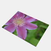 柔らかいピンクと緑のクレマティス ドアマット (アングル)