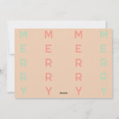 柔らかいピンクと緑のミニマリストのフォトコラージュ シーズンカード (裏面)