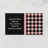 柔らかいピンクと黒のダイヤモンドパターン 名刺 (裏面)