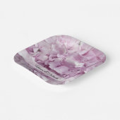 柔らかいピンクのあじさい結婚花 ペーパープレート (傾斜あり)