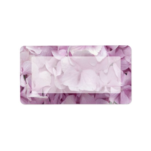 柔らかいピンクのあじさい花 ラベル (正面)