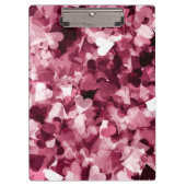 柔らかいピンクのかわいいのハートの背景 クリップボード (正面)