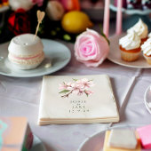 柔らかいピンクのさくらんぼの花結婚のナプキン スタンダードカクテルナプキン